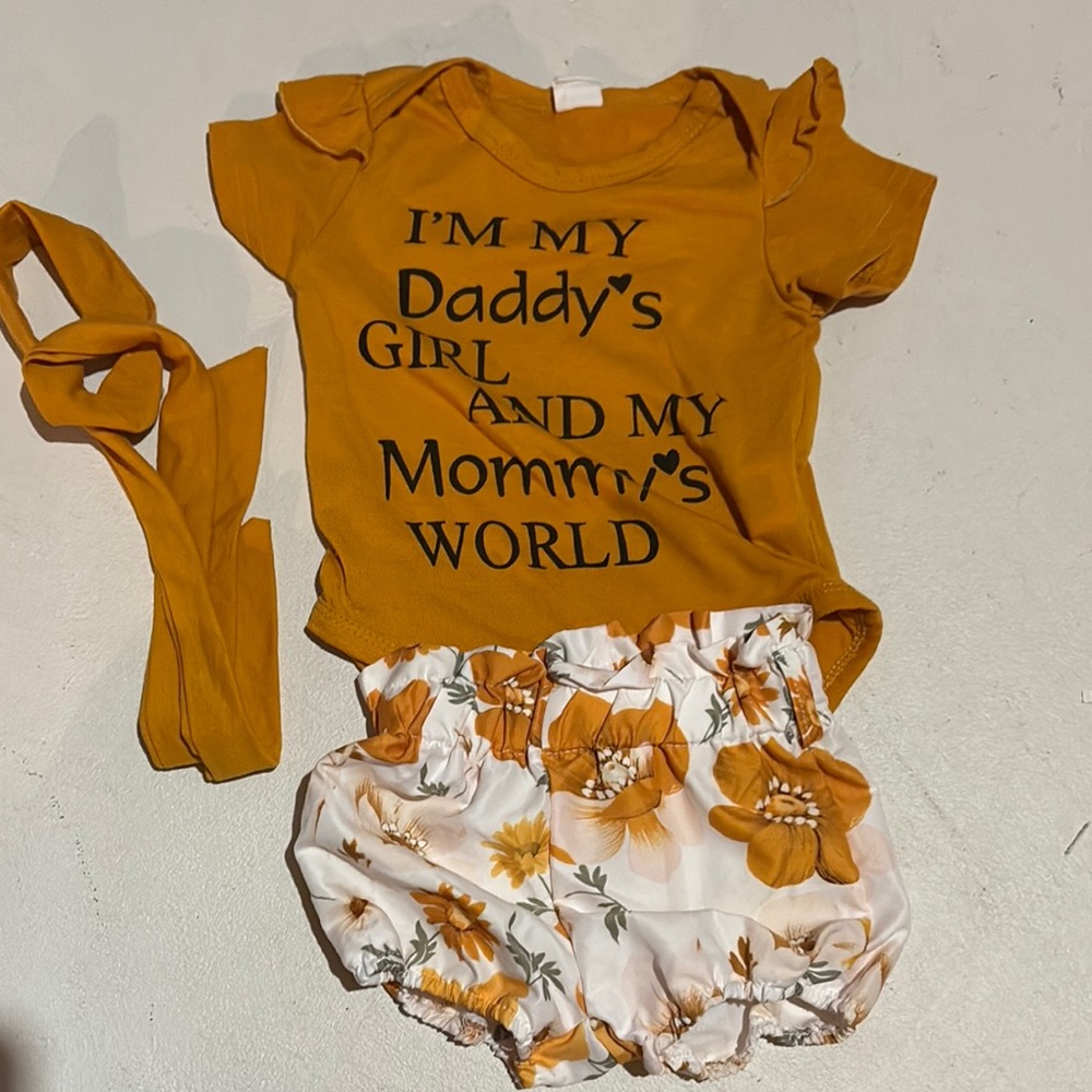 Yellow Baby Outfit Set -6-9 mo